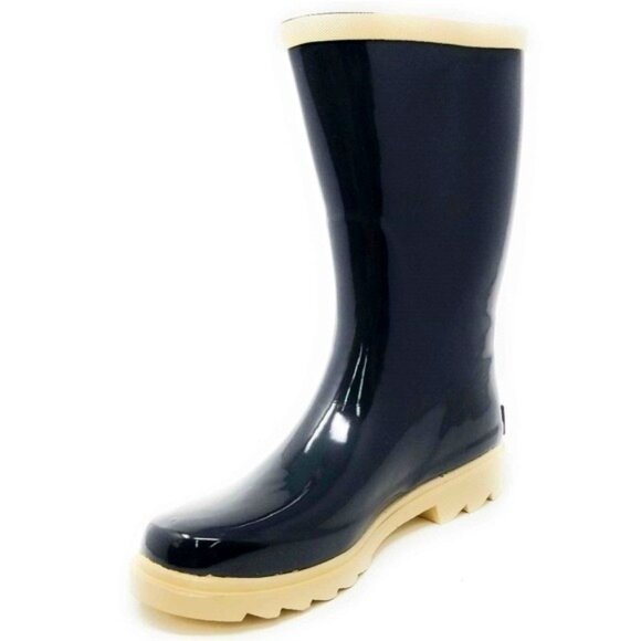Women Mid Calf Rain Boots, RB-6048, Grey Beige - Picture 1 of 3